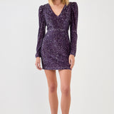 Deep V Sequins Mini