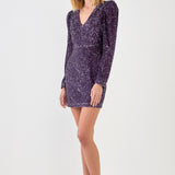 Deep V Sequins Mini