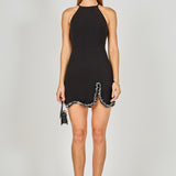 Jewel Scalloped Mini Dress