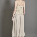 Mixed Media Sheer Maxi Dress