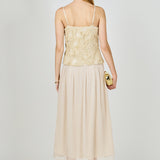 Mixed Media Sheer Midi Dress