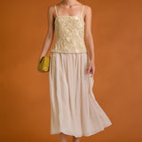 Mixed Media Sheer Midi Dress