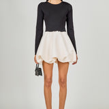 Long Sleeve Open Back Knit Mini Dress