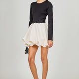 Long Sleeve Open Back Knit Mini Dress