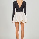 Long Sleeve Open Back Knit Mini Dress