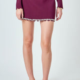 Knit Scallop Mini Skirt