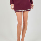 Knit Scallop Mini Skirt