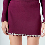 Knit Scallop Mini Skirt