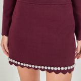 Knit Scallop Mini Skirt