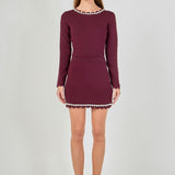 Knit Scallop Mini Skirt