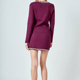Knit Scallop Mini Skirt