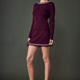 Knit Scallop Mini Skirt