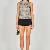 Flower Applique sequins Top