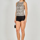 Flower Applique sequins Top