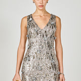 Floral Applique sequins Mini Dress