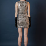 Floral Applique sequins Mini Dress