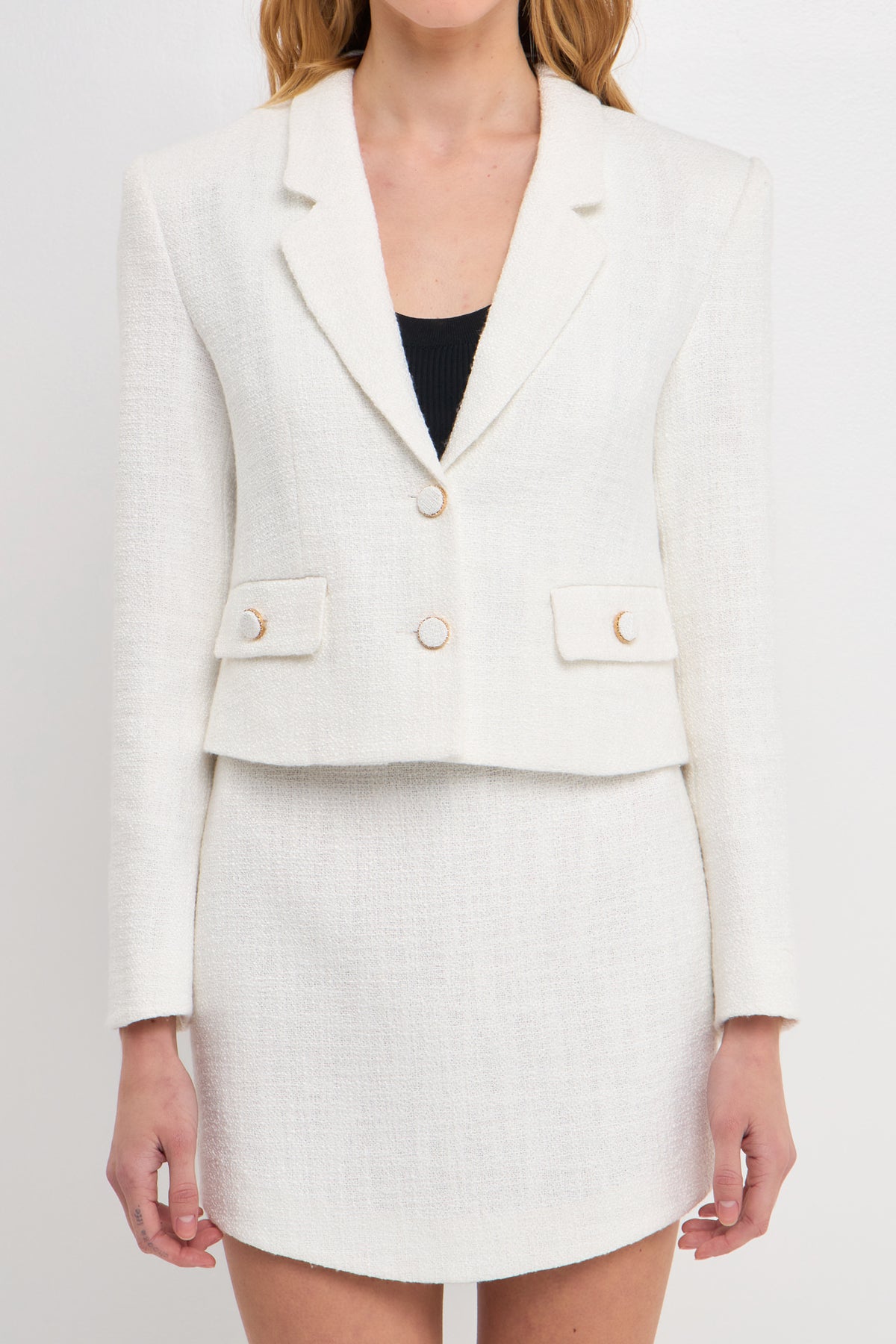Cropped Tweed Blazer
