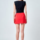 Knit Pleated Shoulder Top