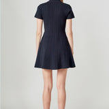 Jewel Buttoned Knit Mini Dress