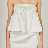 Strapless Satin Mini Dress