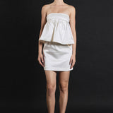 Strapless Satin Mini Dress
