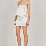 Strapless Satin Mini Dress
