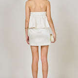 Strapless Satin Mini Dress