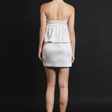 Strapless Satin Mini Dress