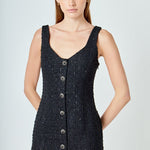endless rose sleeveless tweed mini dress Endless Rose Tweed Sleeveless Mini Dress