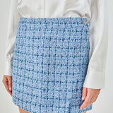 Tweed Front Flap Wrap Skirt