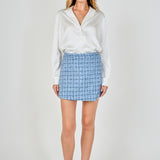 Tweed Front Flap Wrap Skirt