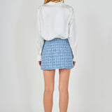 Tweed Front Flap Wrap Skirt