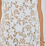 Floral Applique Sequins Lace Strapless Mini Dress