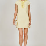 Tweed Mini Dress With Floral Trim