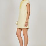 Tweed Mini Dress With Floral Trim