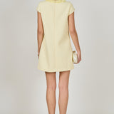 Tweed Mini Dress With Floral Trim