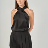 Halter Neck Satin Top