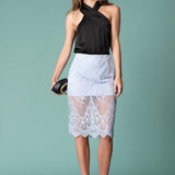 Halter Neck Satin Top