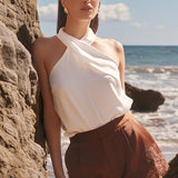 Halter Neck Satin Top