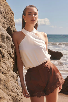 Halter Neck Satin Top