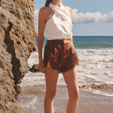 Halter Neck Satin Top