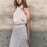Halter Neck Satin Top