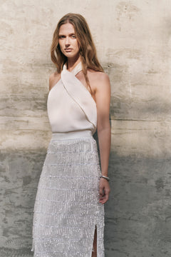 Halter Neck Satin Top