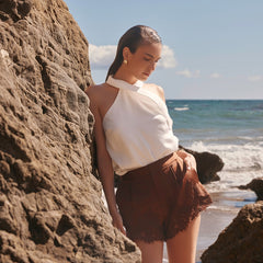 Halter Neck Satin Top