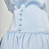 Low Rise Satin Mini Skirt