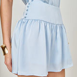 Low Rise Satin Mini Skirt