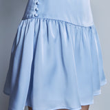 Low Rise Satin Mini Skirt