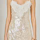 Sequin Lace Mini Dress