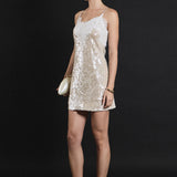 Sequined Lace Mini Dress