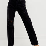 Distressed Straight Leg Jeans